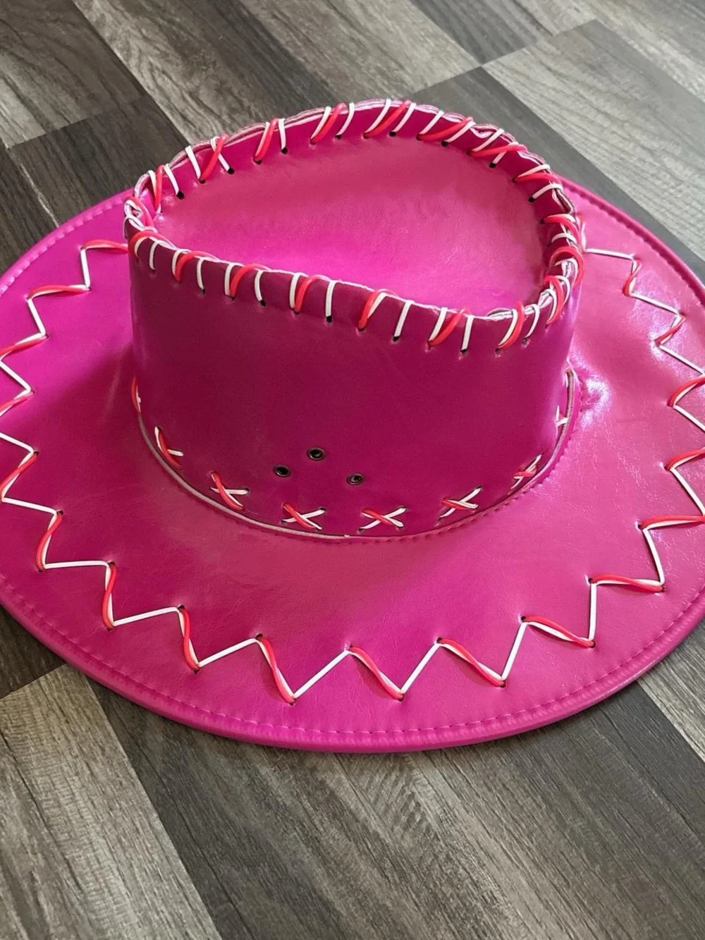 Pink cowboy hat western party hat with lights